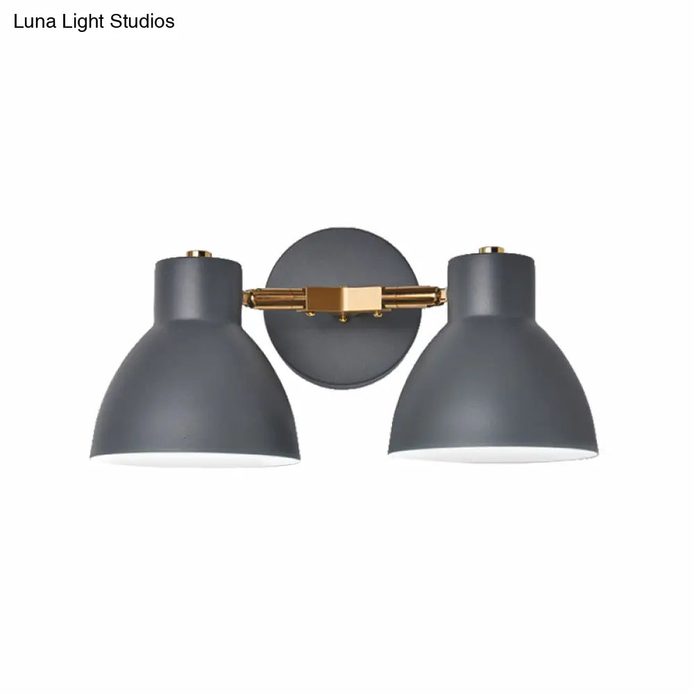 Double Shade Gray/Green Nordic Wall Sconce With Metallic Finish - Perfect Living Room Lighting