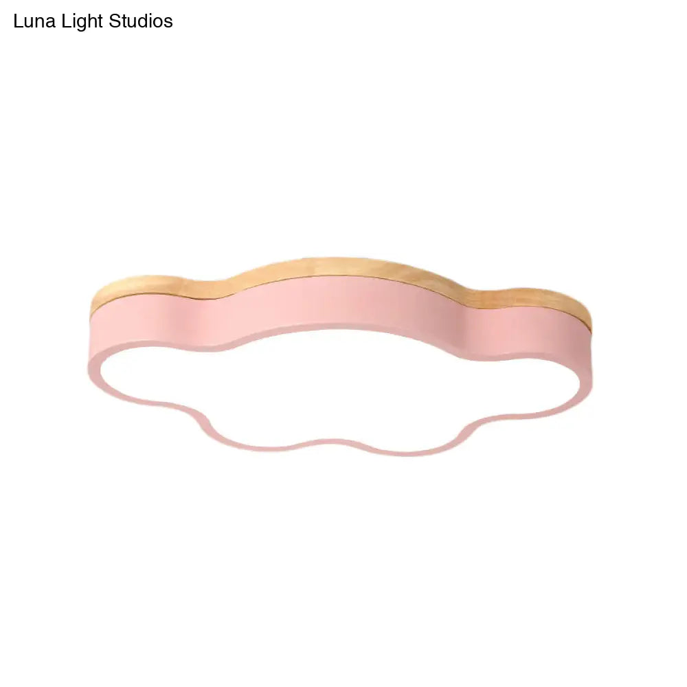 Eye-Caring Led Flush Mount Ceiling Light For Baby Bedroom - Nordic Style