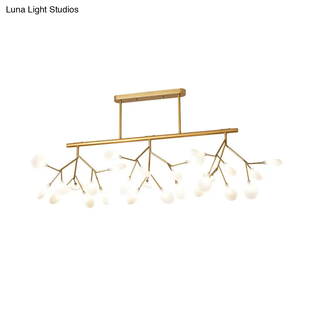 Firefly Island Pendant Light: Elegant Minimalistic Acrylic Lamp For Restaurants (27-Head Suspension)