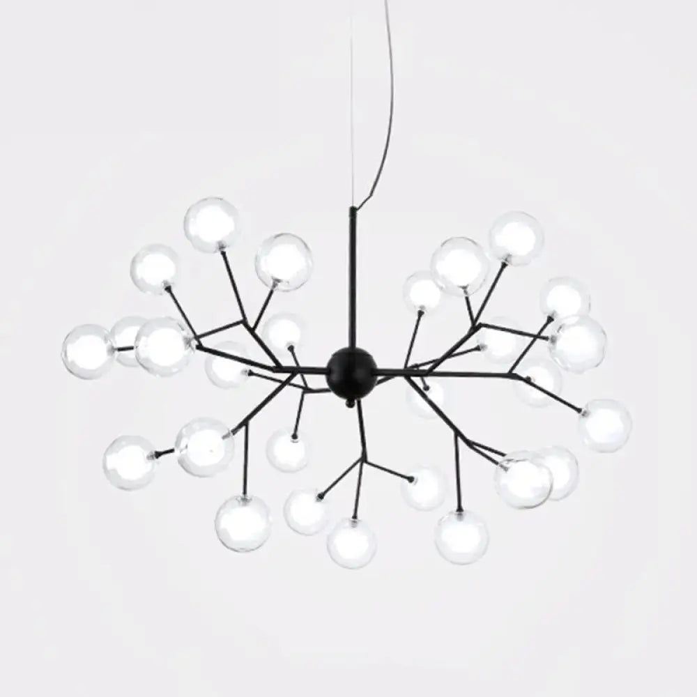 Firefly Led Glass Chandelier - Nordic Style Suspension Lighting For Living Room 27 / White