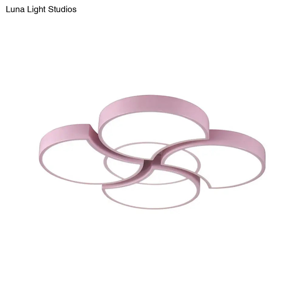 Floral Flush Ceiling Light For Kids’ Spaces - Metal And Acrylic Lamp Kindergarten Corridor