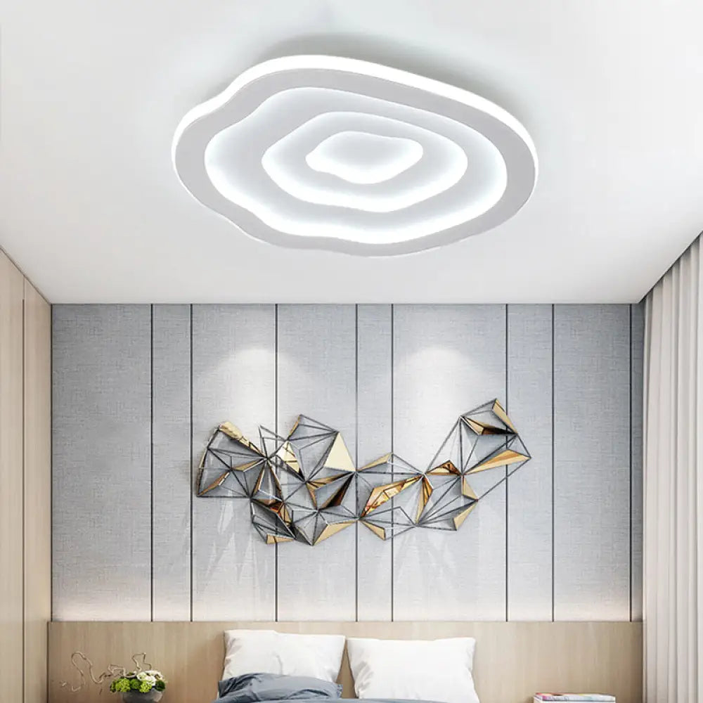 Flower Led Flushmount Ceiling Light - Eye-Caring Acrylic For Living Room White / 16’