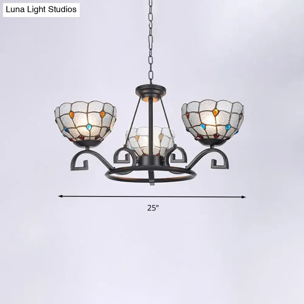 Glamorous Tiffany Chandelier With Frosted Glass Suspension And Multiple Sizes: 3 6 Or 8 Lights In