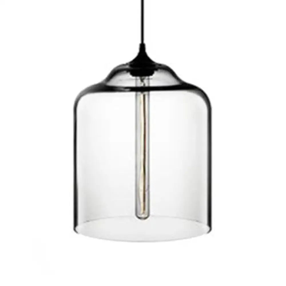Glass Jug Suspension Light - Contemporary Red/Brown/Blue Ceiling Pendant Clear