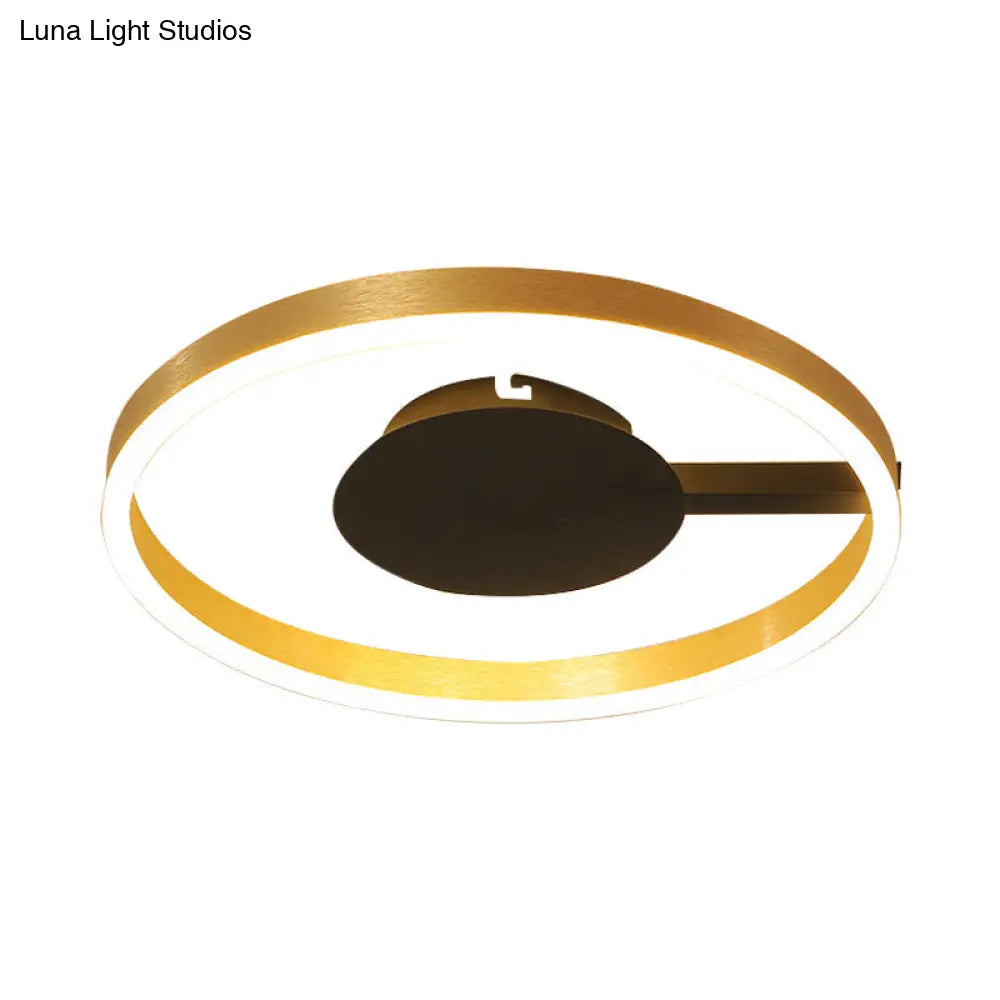 Gold Acrylic Led Flush Ceiling Light For Study Room