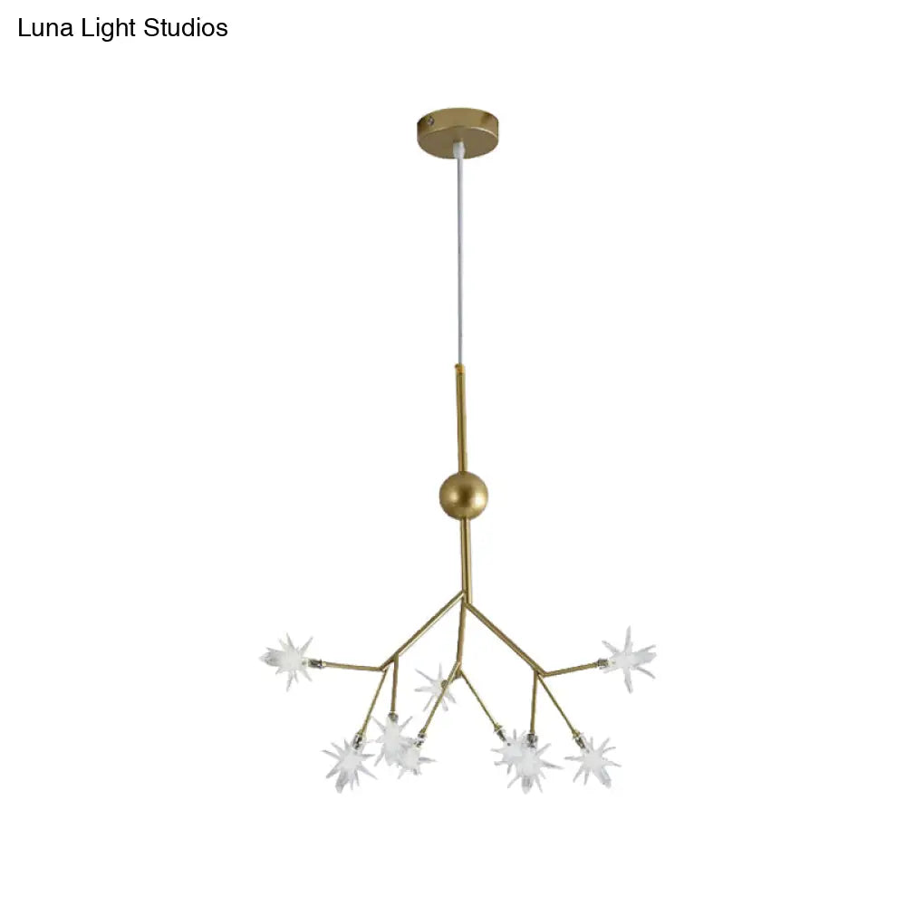 Gold Iron Starry Pendant Light Fixture - Modern 9/27/36-Light Chandelier For Dining Room