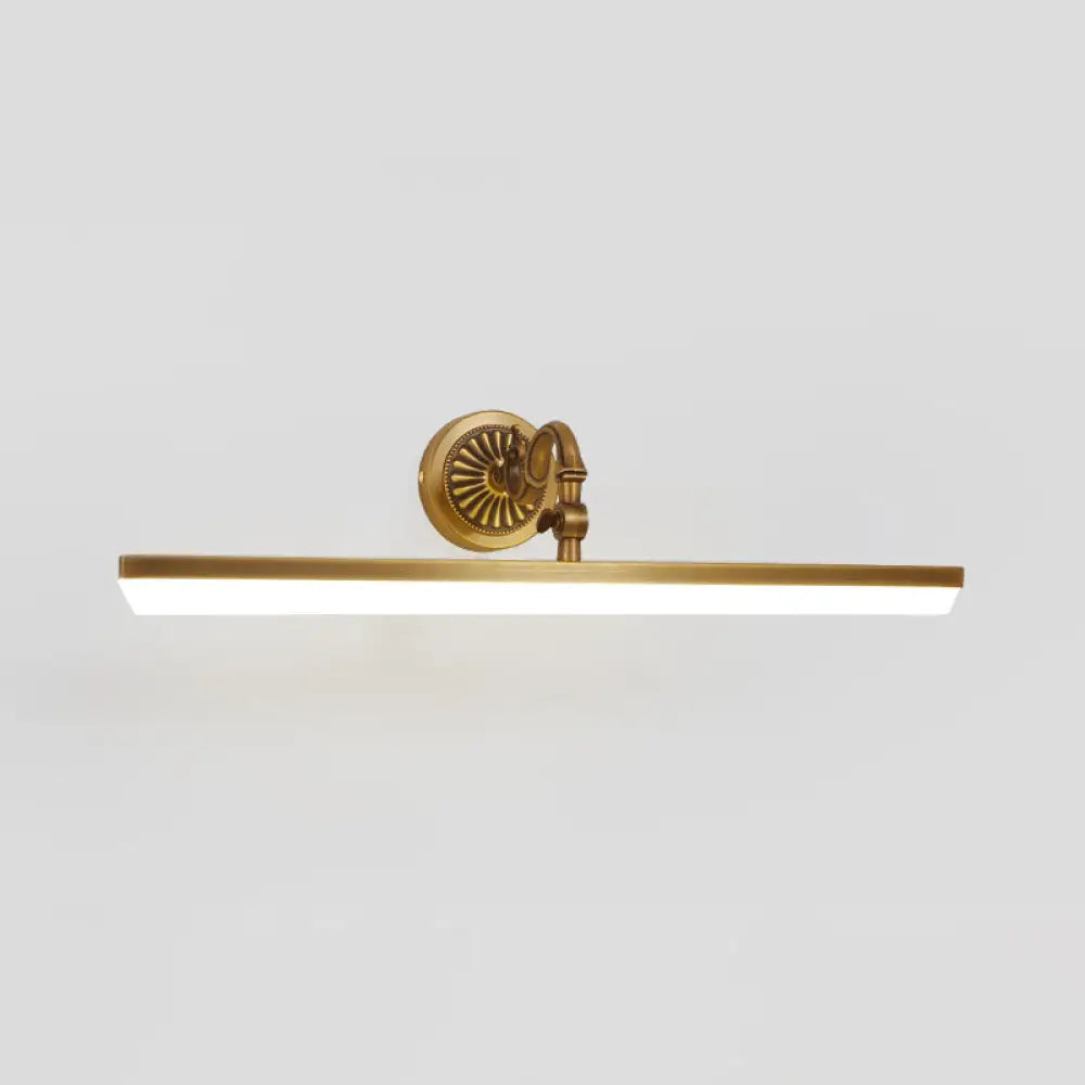 Gold Metal Led Vanity Sconce For Powder Room Wall Lighting With Stick Shape And Simplicity Design /