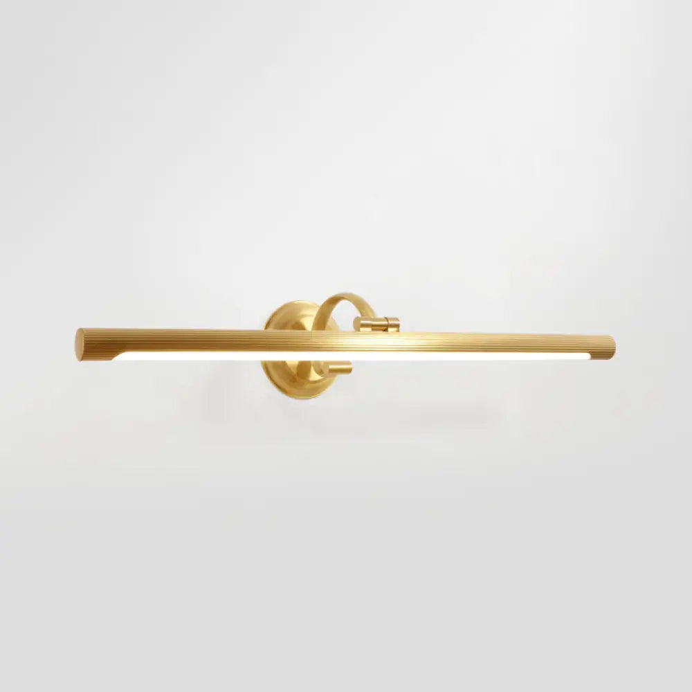 Gold Metal Led Vanity Sconce For Powder Room Wall Lighting With Stick Shape And Simplicity Design /