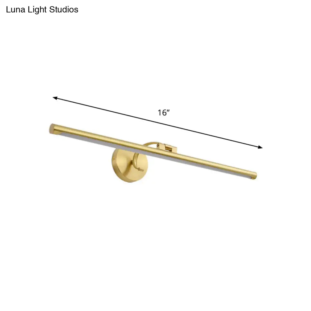 Golden Pipe Vanity Light - Modern Stylish Led Wall Sconce For Bathroom 16/21.5 Width
