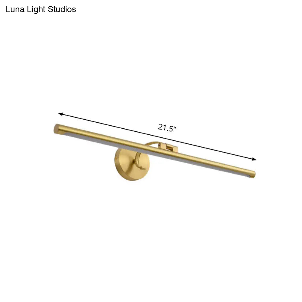 Golden Pipe Vanity Light - Modern Stylish Led Wall Sconce For Bathroom 16/21.5 Width