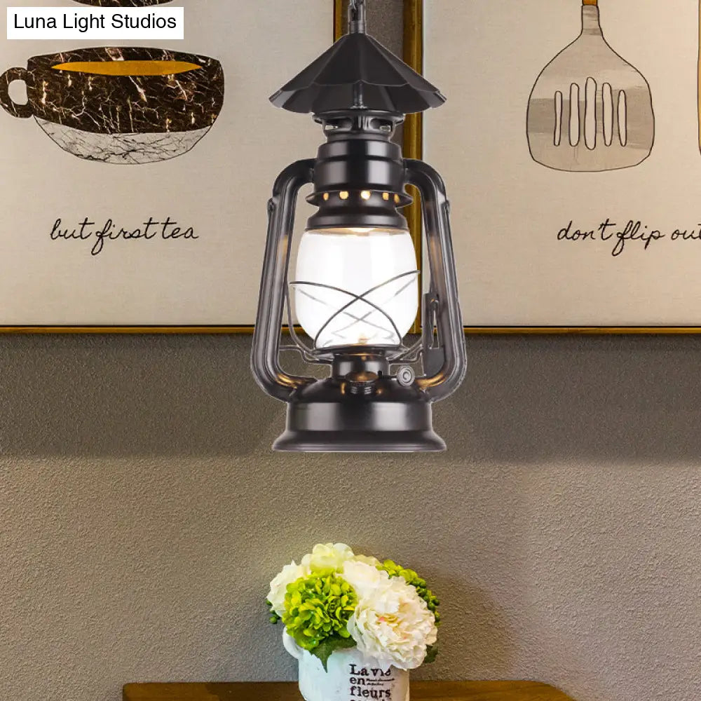 Industrial Single Light Pendant With Clear Glass And Vintage Finish For Indoor Use