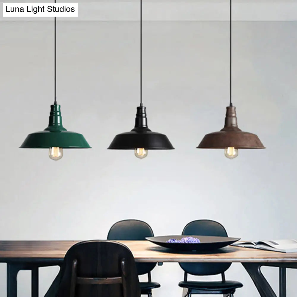 Iron Industrial Pendant Light For Barn Restaurant With 1-Light Fixture