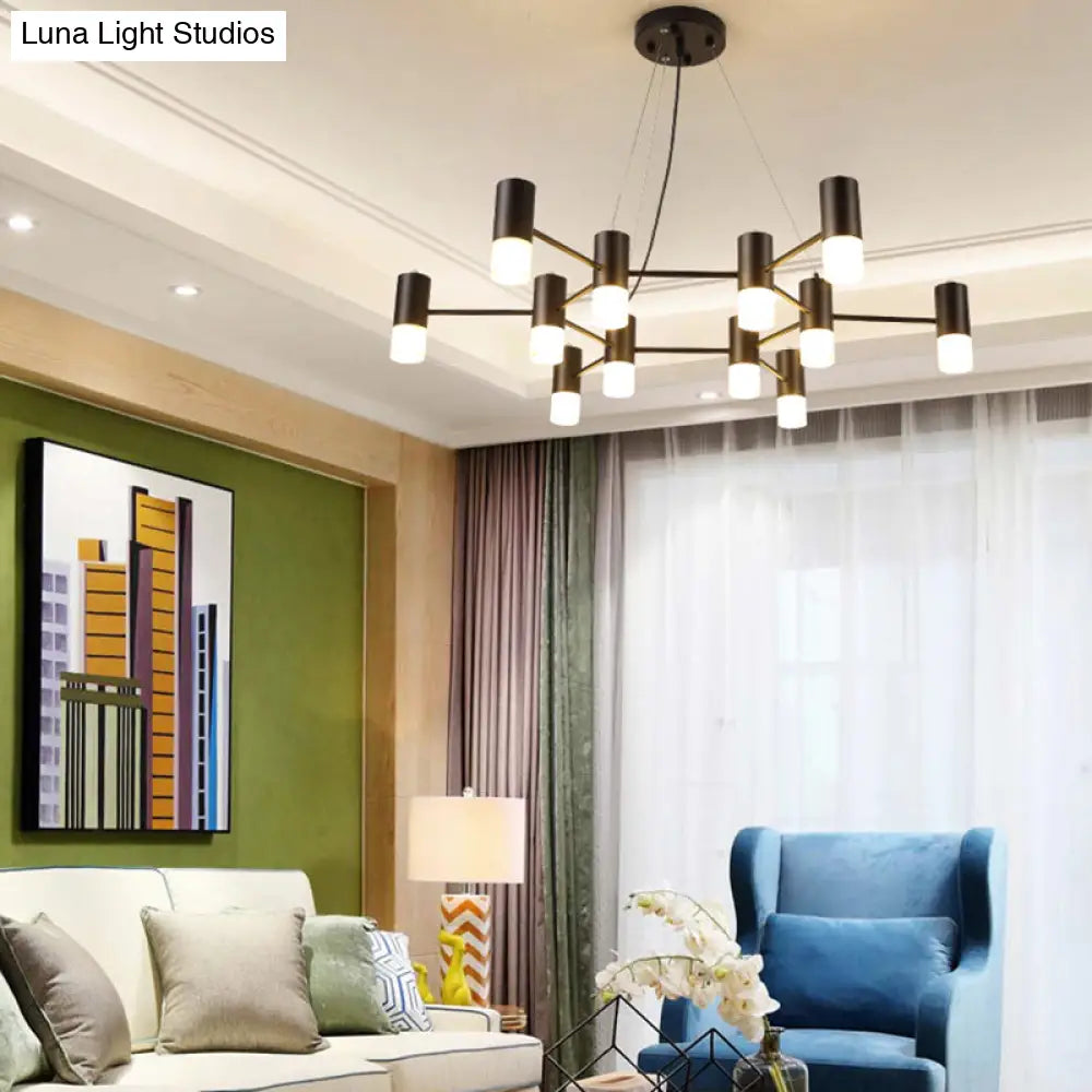 Julia - Black Modern Finish Hanging Light Honeycomb Metal Chandelier For Restaurant Cottage 12 /