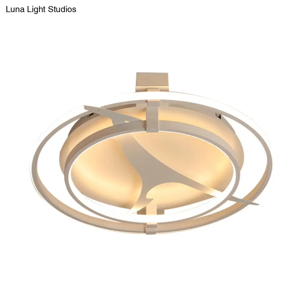 Kangaroo Baby Cartoon Led Ceiling Light - Acrylic Metal Flush Mount In White