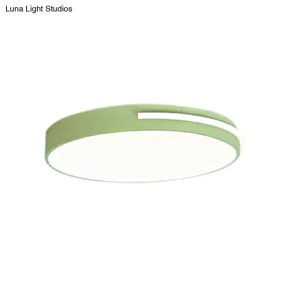 Kid Bedroom Nordic Acrylic Flush Mount Ceiling Lamp - Slim Round And Stylish