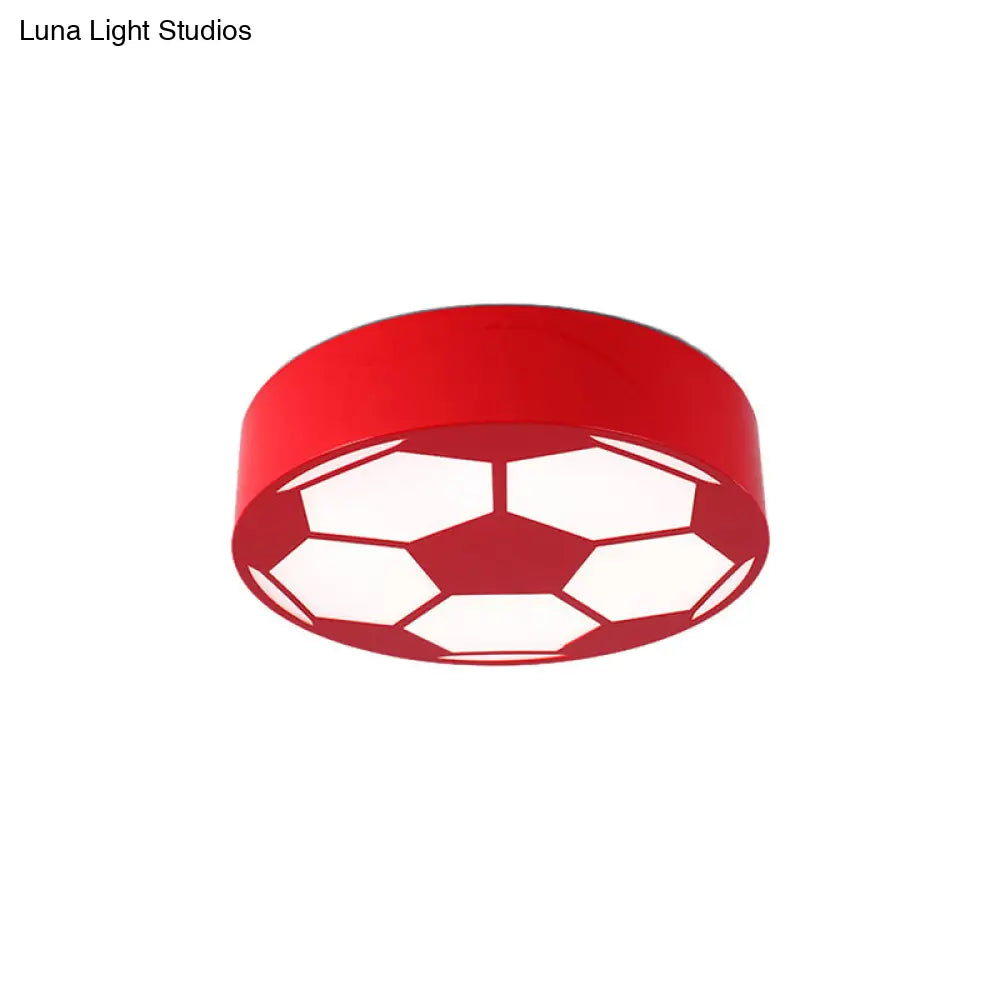 Kid’s Bedroom Acrylic Flat Football Ceiling Mount Light - Sports Theme Lamp