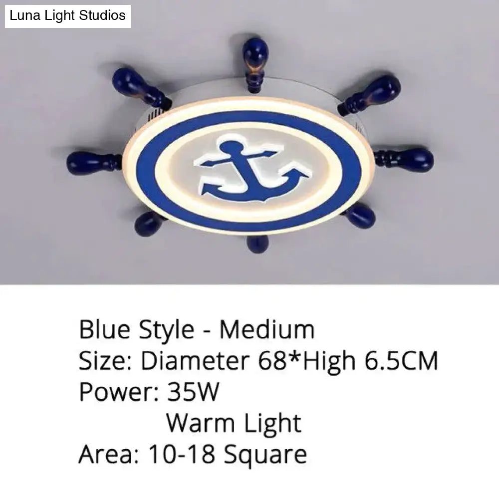Led Ceiling Light For Study Room Bedroom Blue Color / M 68X65Cm 35W Brightness Dimmable Kids