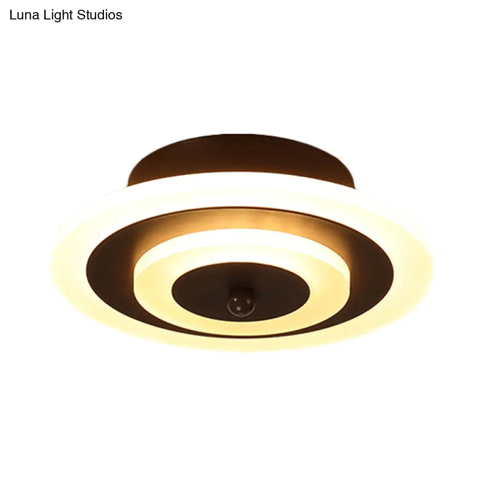 Led Corridor Ceiling Lamp - Modern Flushmount Lighting In White/Coffee With Warm/White/Natural