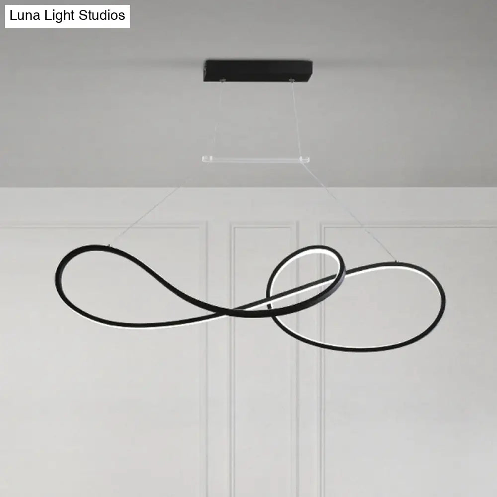 Led Strip Island Pendant Light - Minimalist Metal Dining Room Lighting Fixture