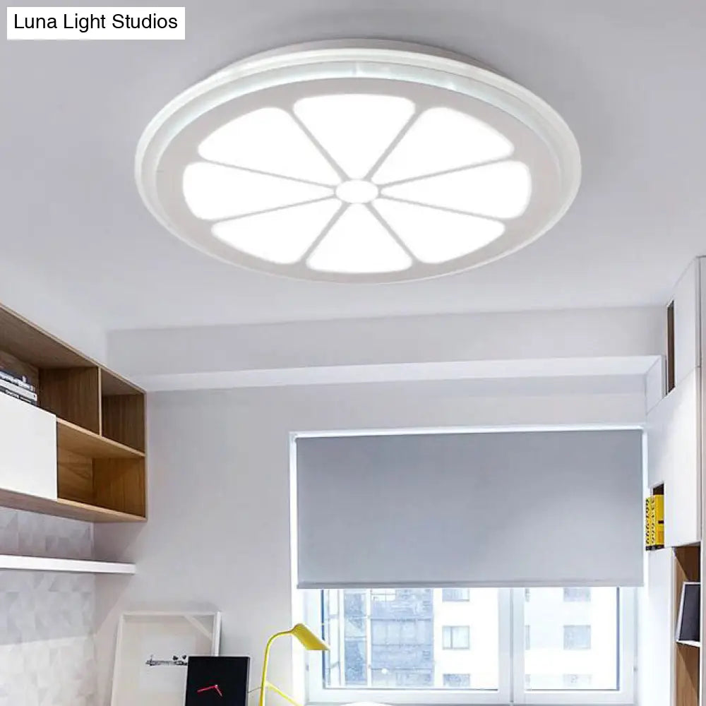 Lemon Led Circular Ceiling Mount Light – Cartoon Acrylic Lamp White Perfect For Bathrooms