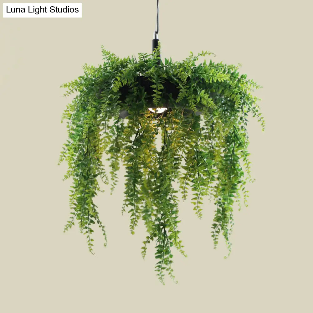 Loft Style Metal Pendant Lighting With Donut Design | 1-Bulb Hanging Ceiling Light For Balcony