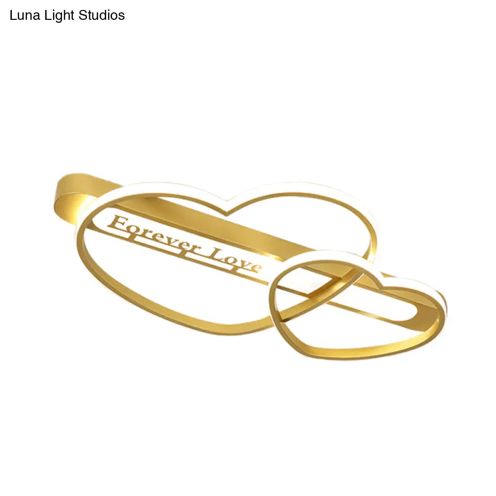 Love Arrow Bedroom Flush Mount Acrylic Macaron Led Ceiling Light In Pink/White/Gold