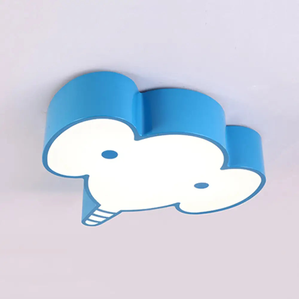 Lovely Metal Elephant Ceiling Lamp For Kindergarten And Nursing Rooms Blue / White