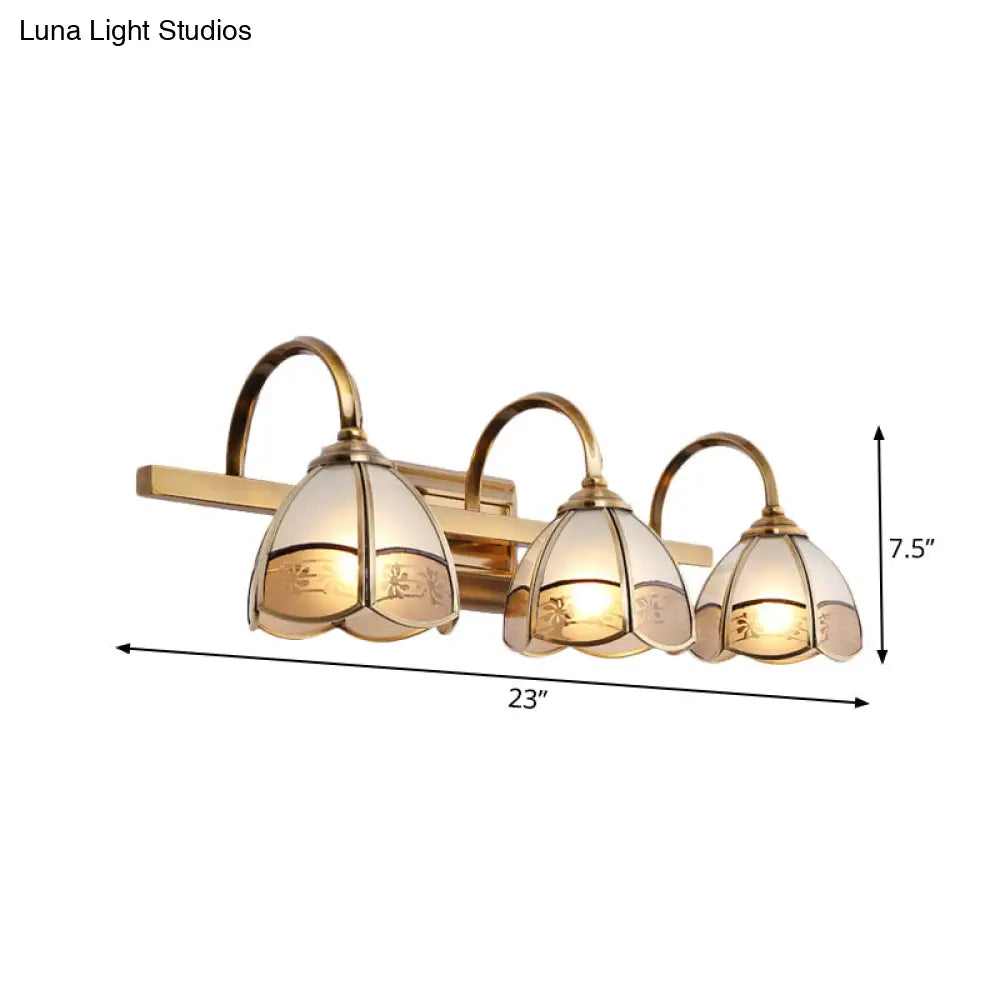 Luxury Frosted Glass Bathroom Vanity Light Fixture - Gold Sconce Lamp