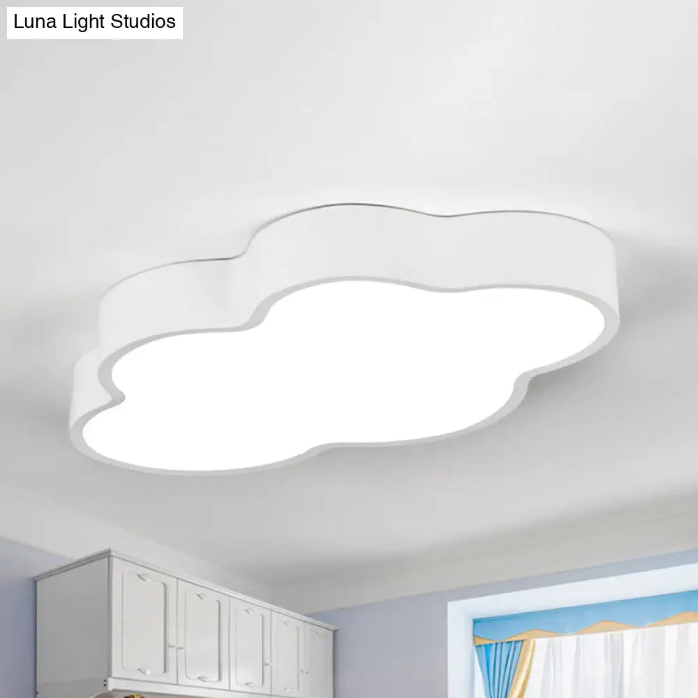 Macaron Cloud Shaped Led Ceiling Light - Acrylic 20.5’/24.5’ Wide White/Blue Ideal For Bedrooms