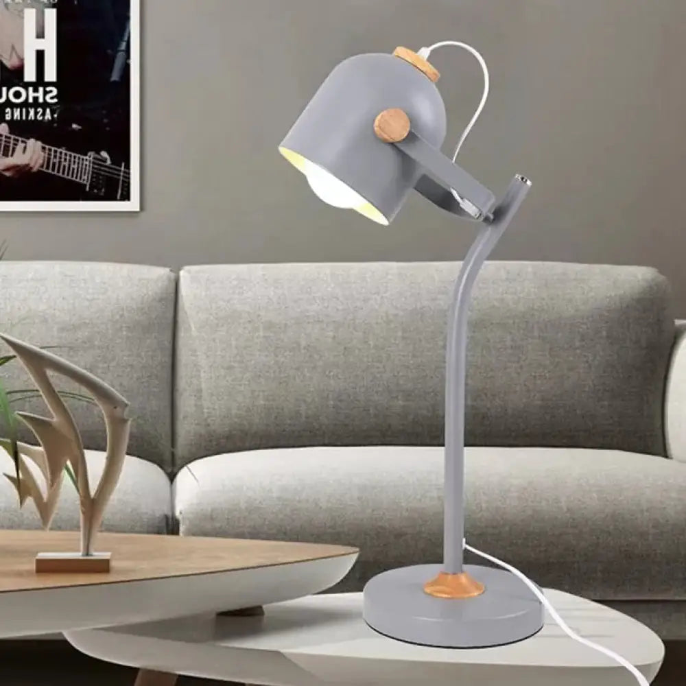 Macaron Desk Light: Stylish And Rotatable Metal Reading Light For Study Room Grey