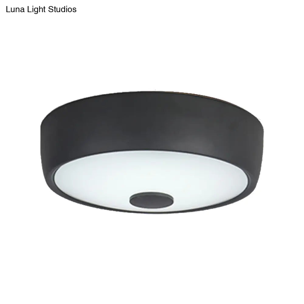 Macaron Drum Ceiling Flush Light In Metal With Led Ideal For Kids Room Available Various Colors