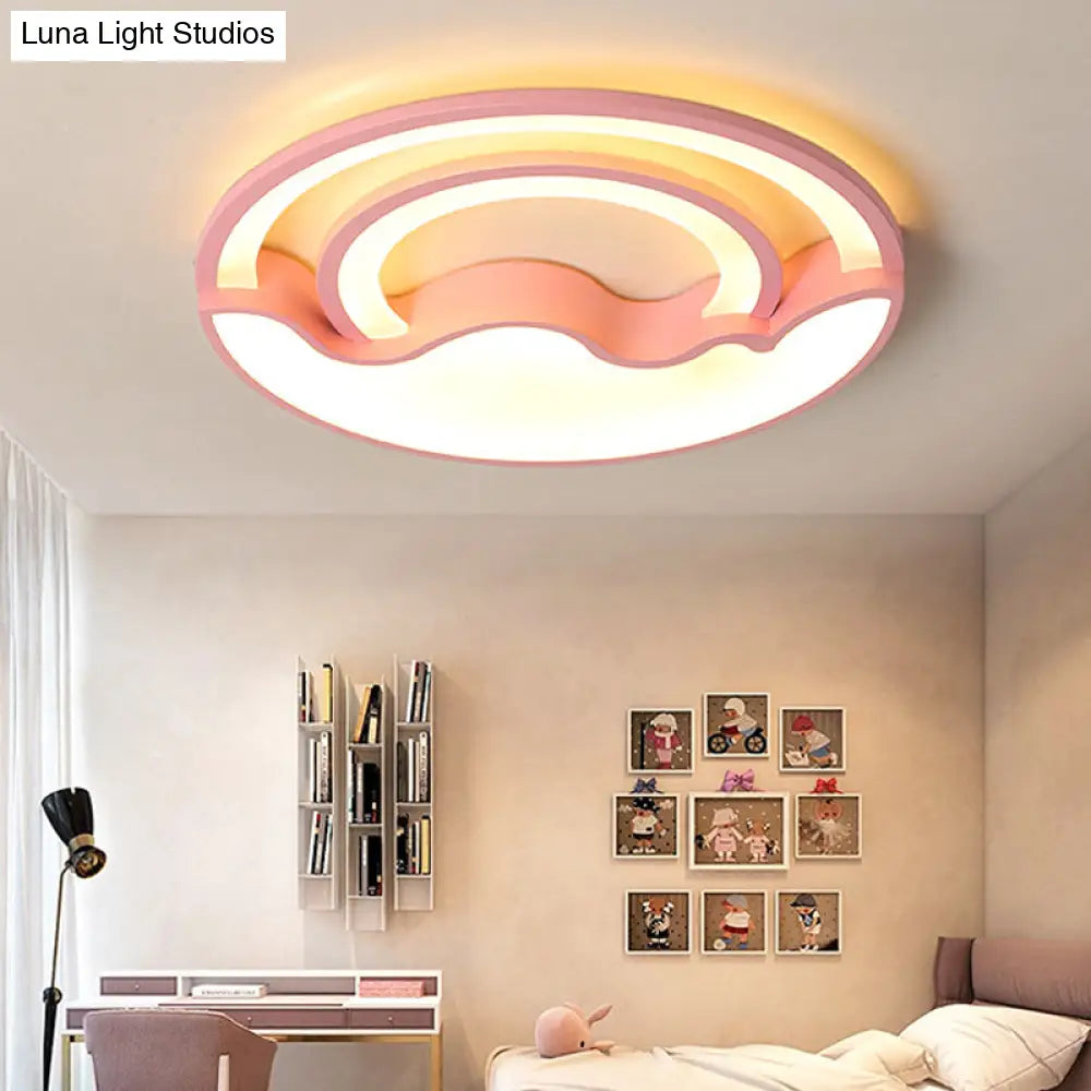 Macaron Led Ceiling Lamp - Modern Flush Mount Light For Child’s Bedroom
