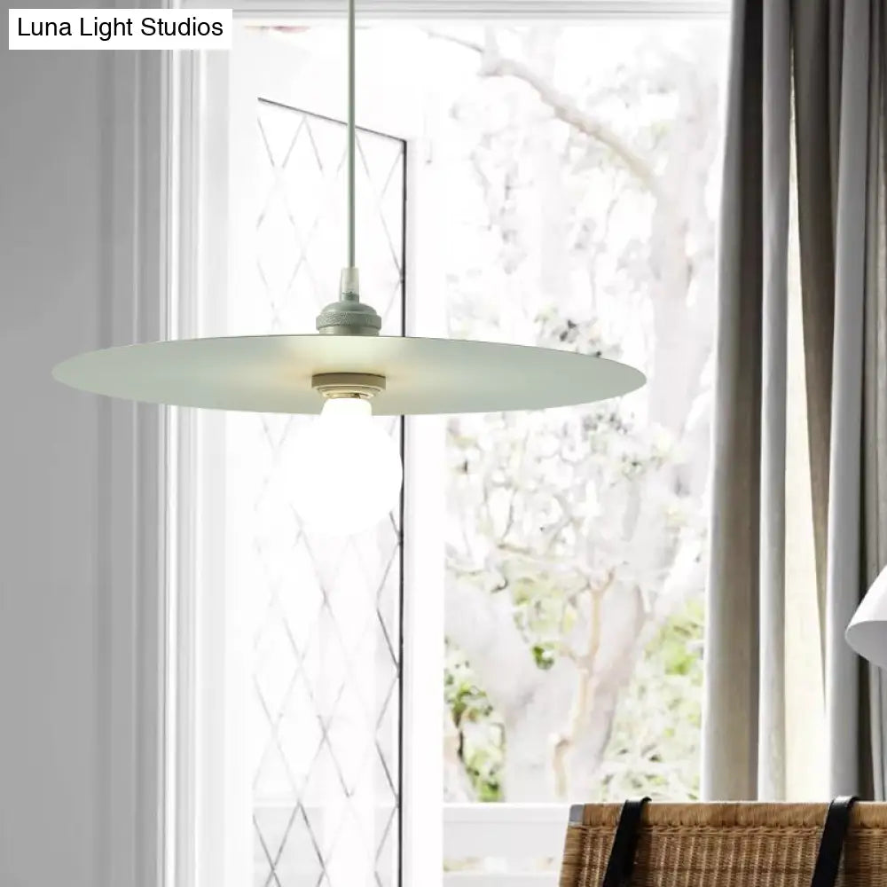 Macaron Pendant Light With Metal Disc Shade Multi Color Options And Single Bulb