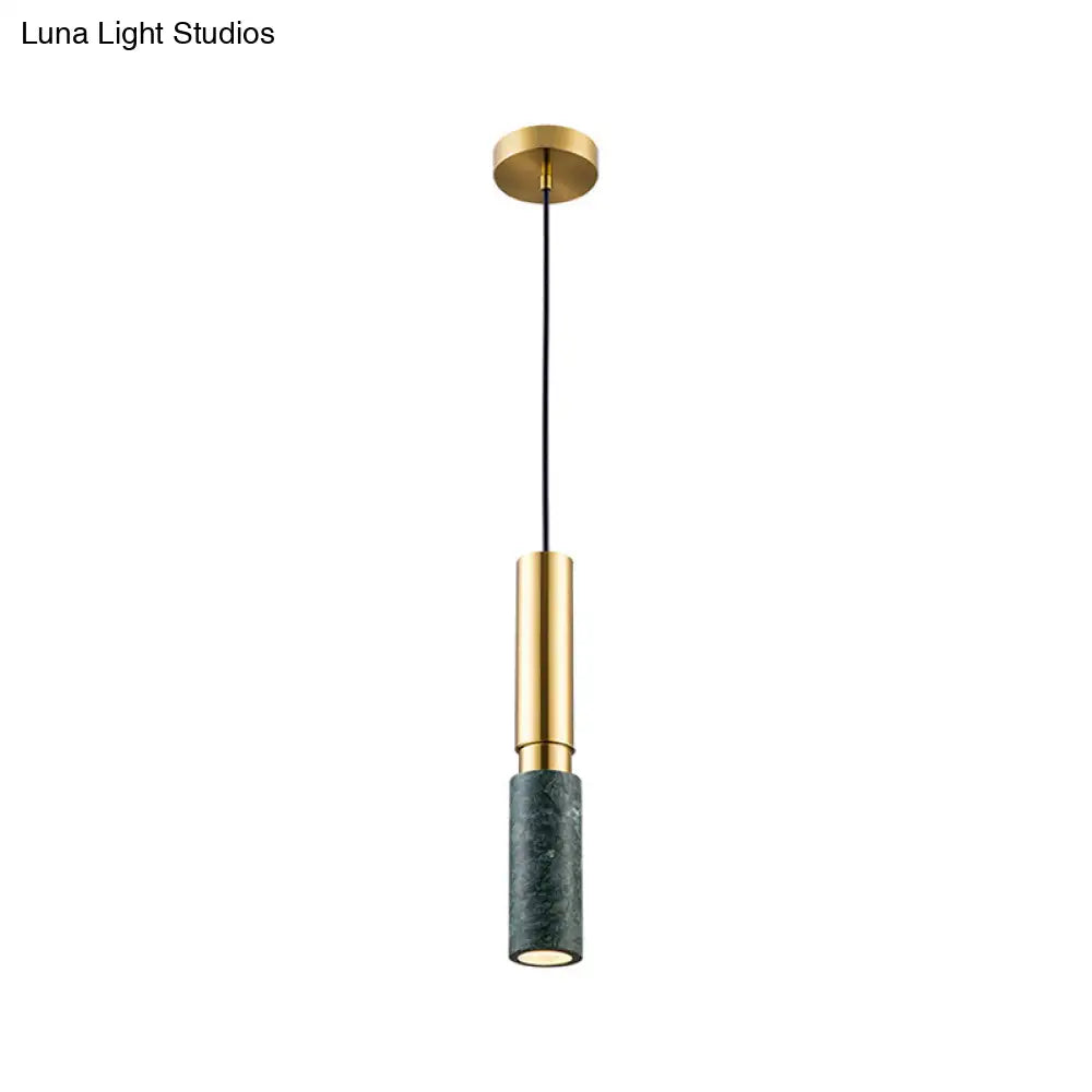Marble Cylinder Pendant Light - Simple Suspension Fixture