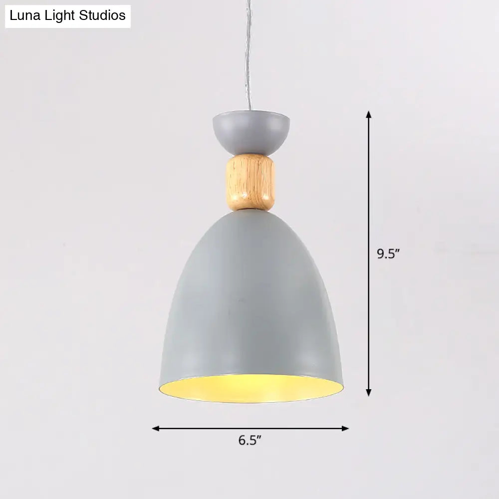 Metal Nordic-Style Down Lighting Pendant For Bell Dining Room With Single Bulb