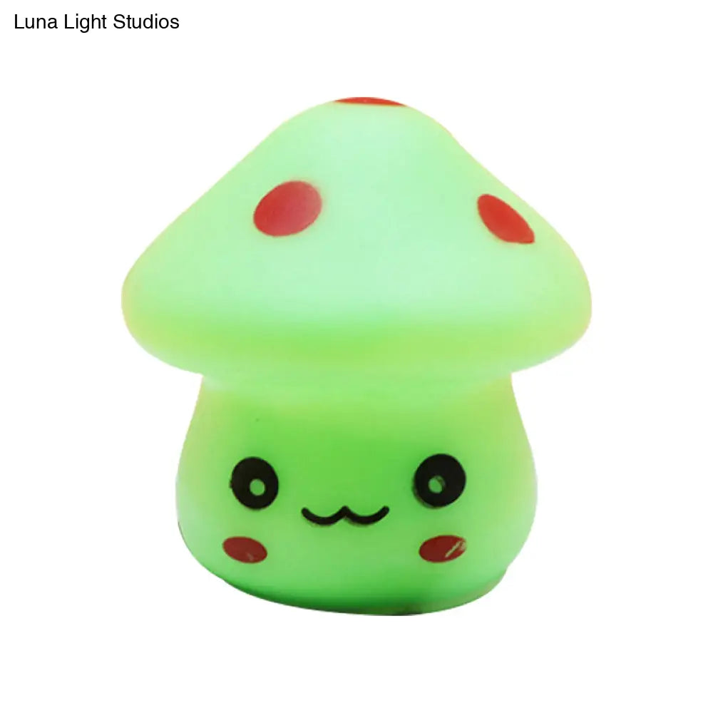 Mini Mushroom Led Nightlight - Cartoon Plastic Nursery Wall Lamp In 7 Color Light Options