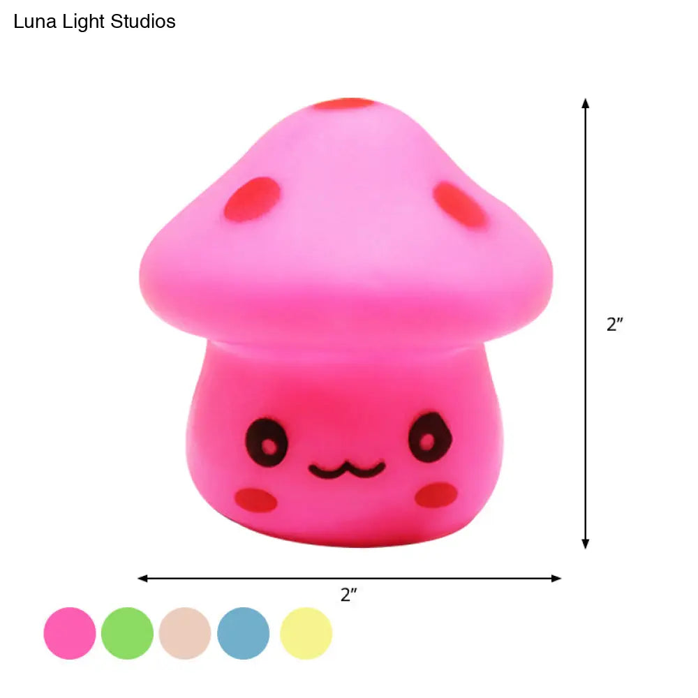 Mini Mushroom Led Nightlight - Cartoon Plastic Nursery Wall Lamp In 7 Color Light Options