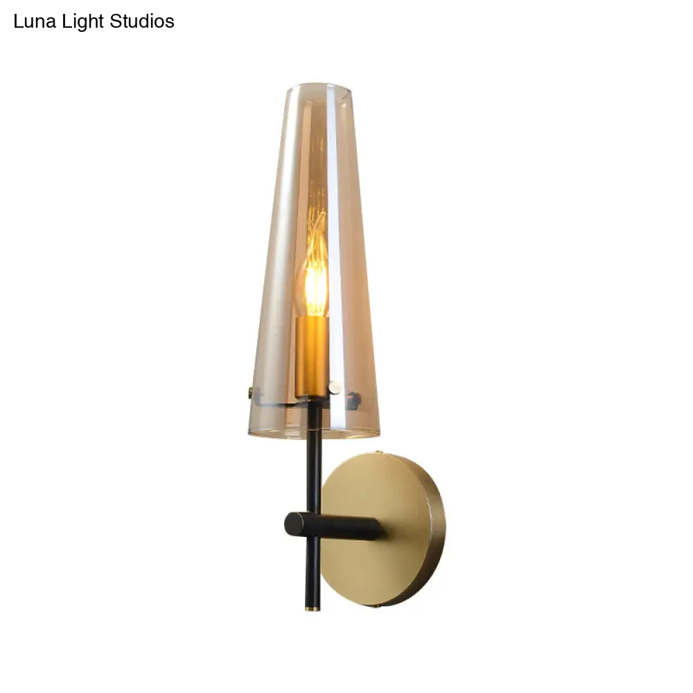 Minimalist 1-Light Black Wall Mount Light For Study Room