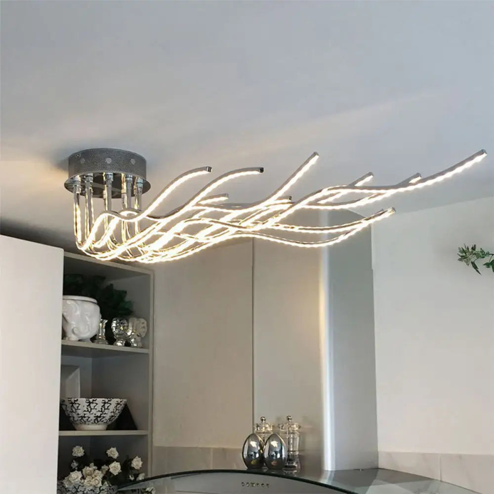 Minimalist Aluminum Led Ceiling Light In Warm/White