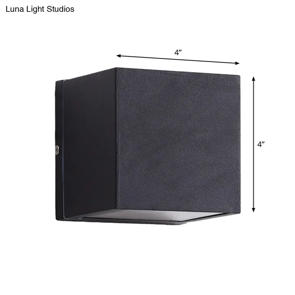 Minimalist Aluminum Wall Sconce With Led Flush Mount For Corridors - Black Small/Large Sizes