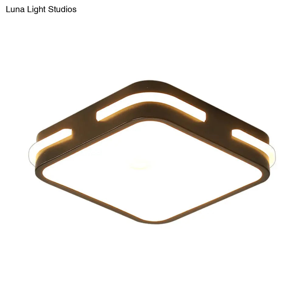 Minimalist Black Acrylic Led Flush Mount Ceiling Light For Corridors