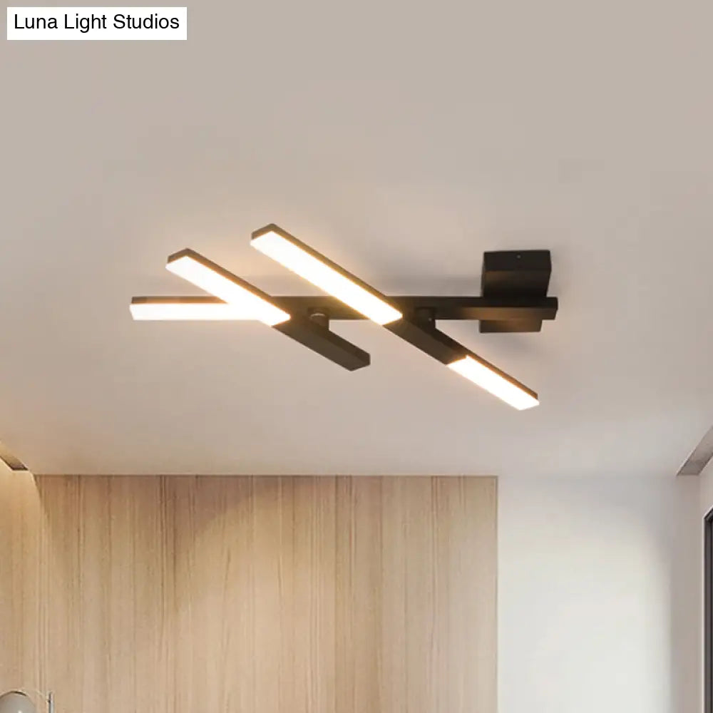 Minimalist Black Flush Mount Led Ceiling Lamp For Bedroom