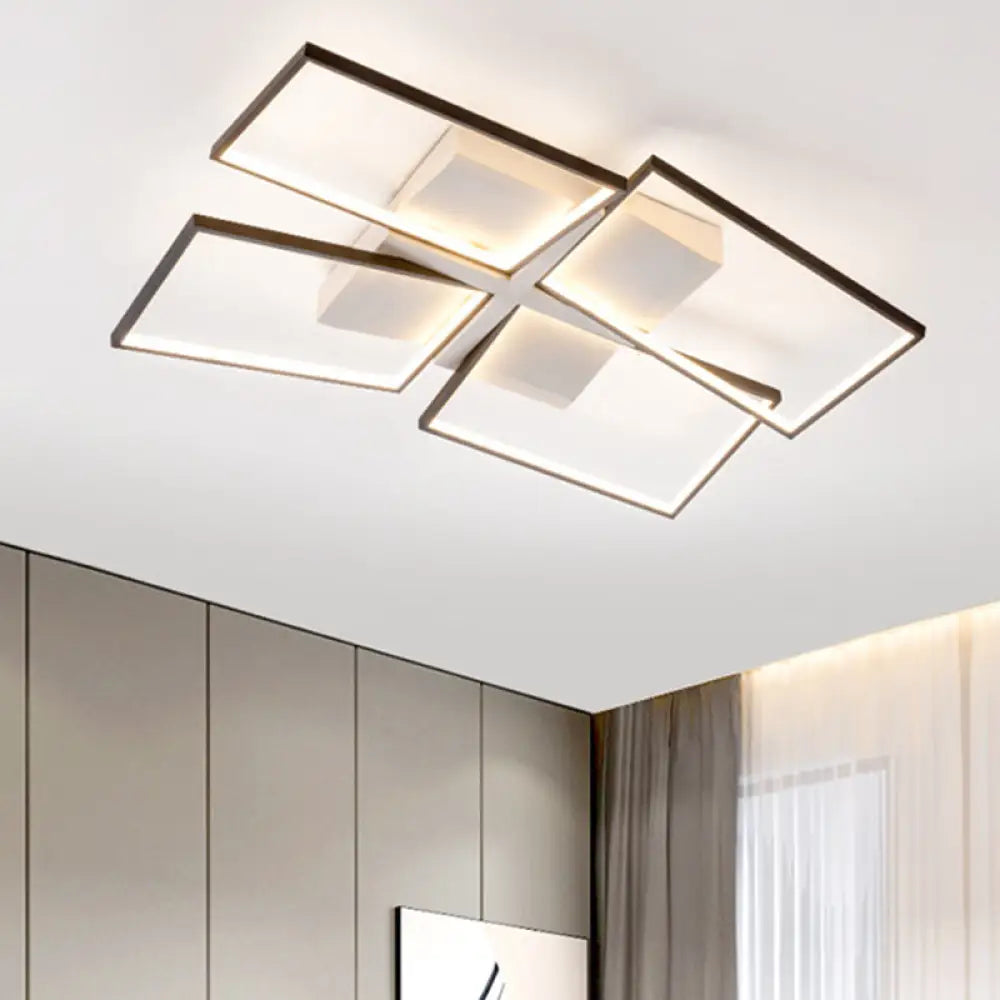 Minimalist Clear Glass Led Semi - Mount Ceiling Lamp In Warm/White/3 Colors 35.5’/26.5’ Long