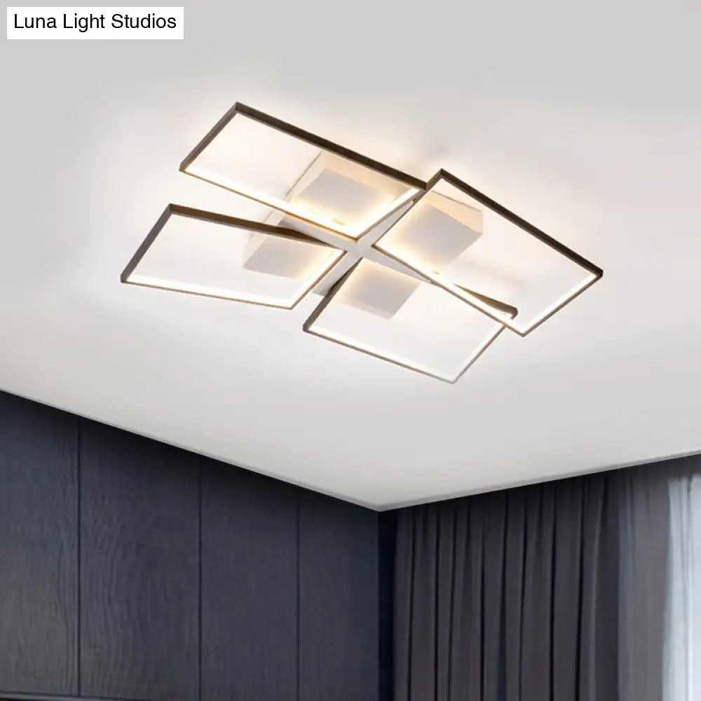 Minimalist Clear Glass Led Semi - Mount Ceiling Lamp In Warm/White/3 Colors 35.5’/26.5’ Long
