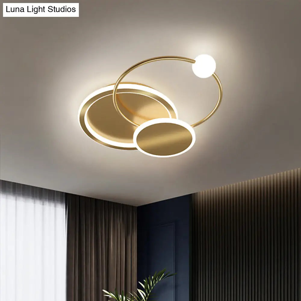 Minimalist Geometric Acrylic Led Flush Mount Ceiling Light For Bedrooms