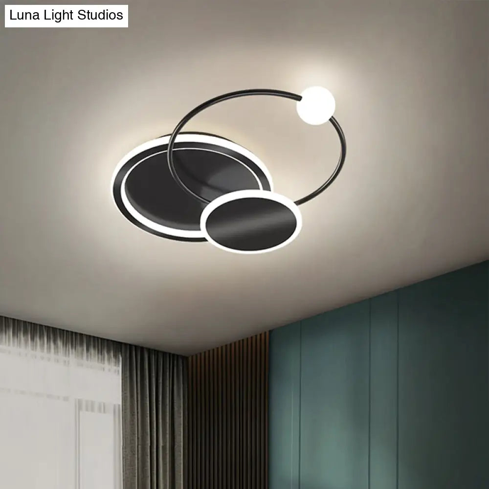 Minimalist Geometric Acrylic Led Flush Mount Ceiling Light For Bedrooms