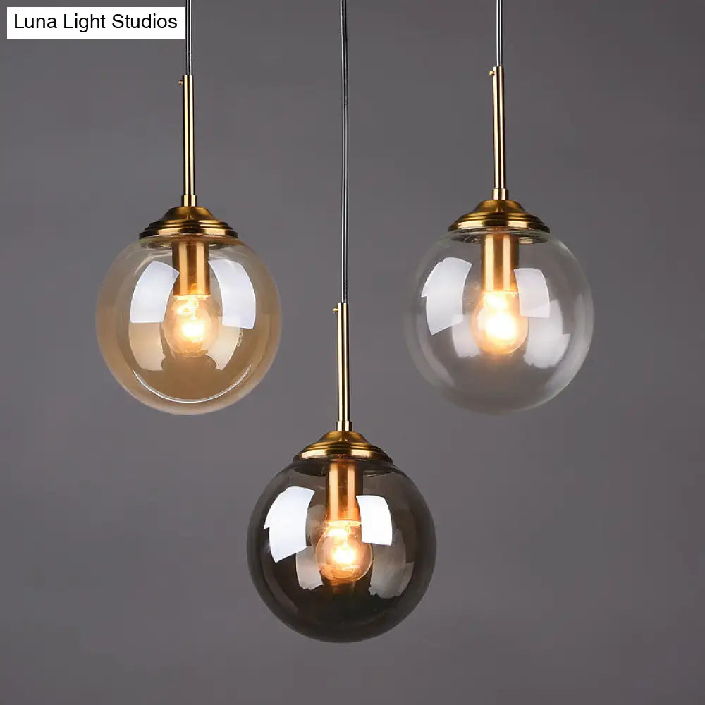 Minimalist Glass Sphere Pendant Light Fixture For Modern Indoor Ceiling Lighting