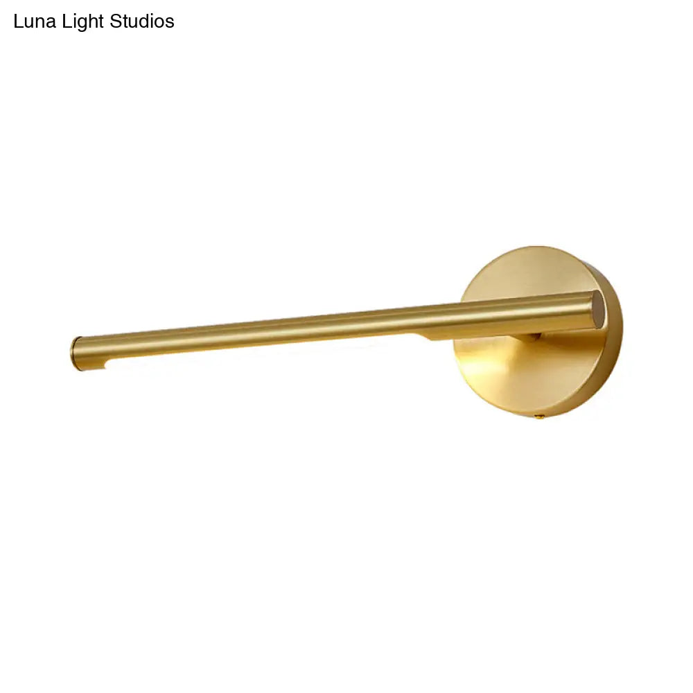 Minimalist Gold Metal Wall Lamp: 16/25 Led Vanity Sconce Light With Acrylic Diffuser