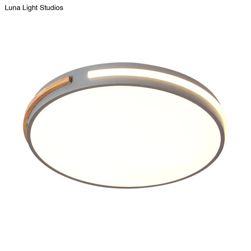 Minimalist Led Flush Mount Ceiling Light With Round Acrylic Shade - Bedroom Lighting Fixture