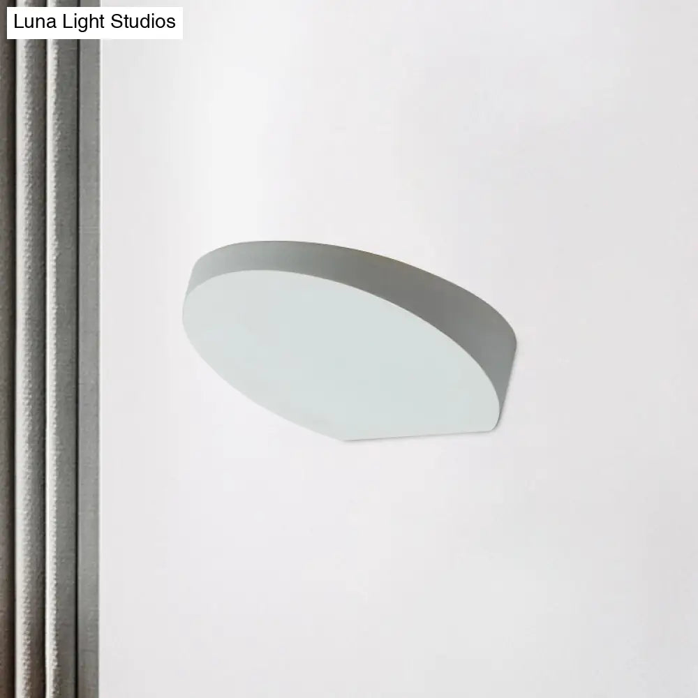 Minimalist Led Flush Wall Sconce In Aluminum With Black Grey Or White Finish - Ideal For Corridors